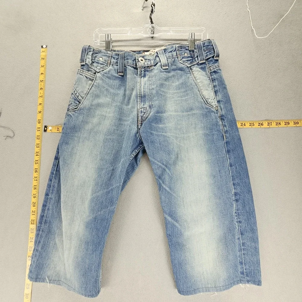 Vintage Levis Engineered Shorts Mens 32 Cinch Back 503 Loose Jeans Jorts Denim